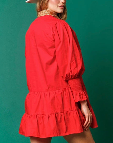 nutcracker sequin dress / red