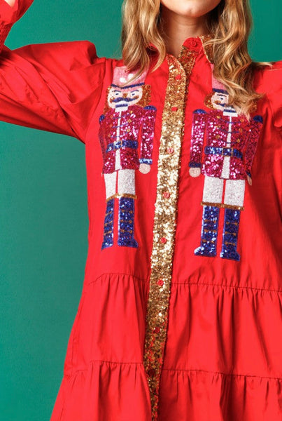 nutcracker sequin dress / red