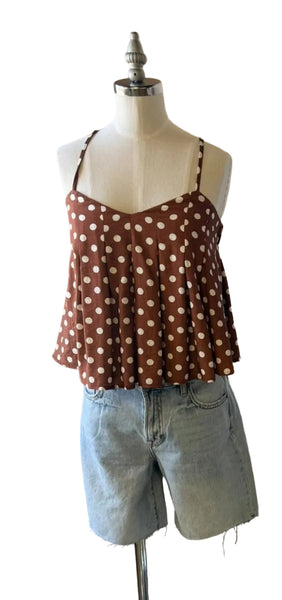 THML polka dot tank /chocolate