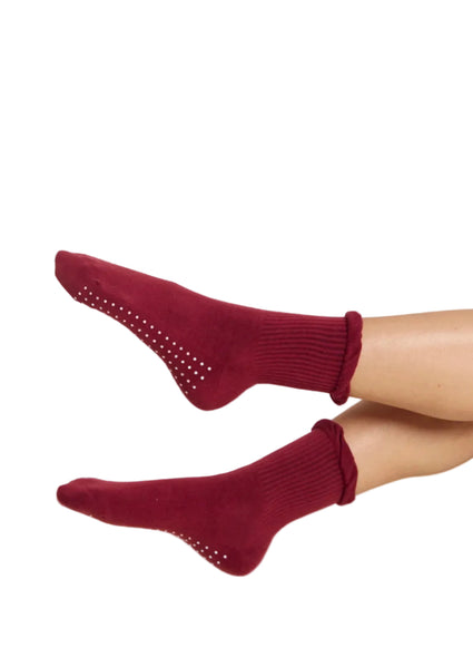 ASTORIA Grip Socks / Merlot Polka