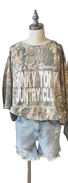 Honky Tonk Country Club tee / camo RESTOCKED!!
