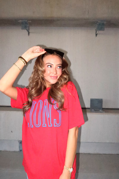 LIONS gameday comfort colors tee // red