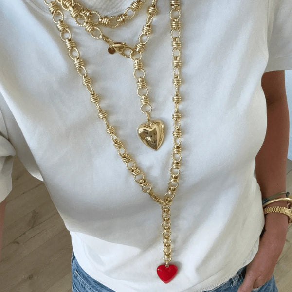 BRACHA Rowan Heart Lariat Necklace / Gold