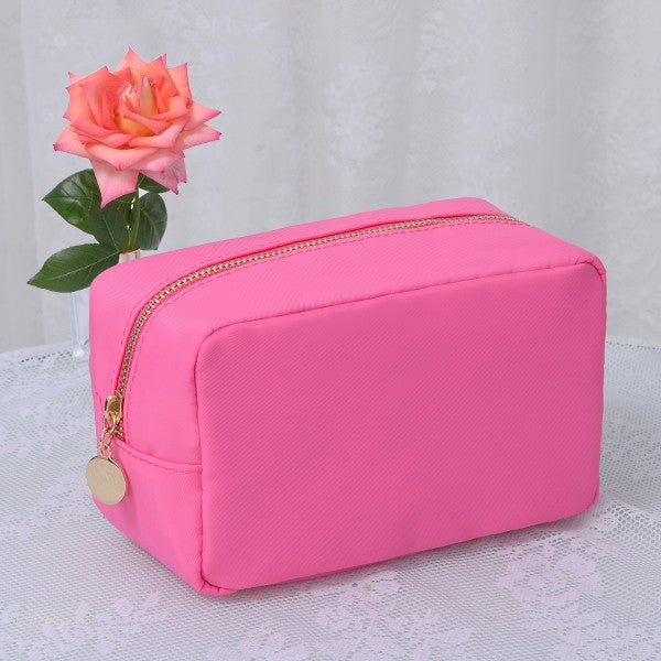 nylon zippered cosmetic pouch // multi colors