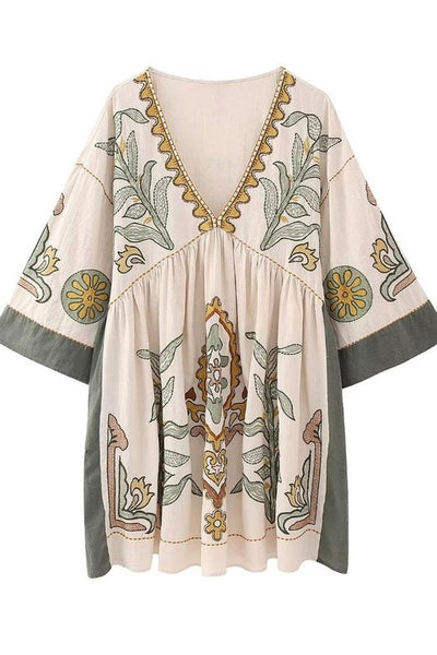 Merida v-neck linen dress // sage
