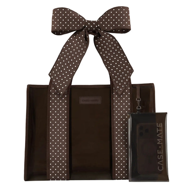 Case-Mate Espresso Polka dot Bow Jelly Tote Bag (PREORDER ARRIVES SEPT 8)