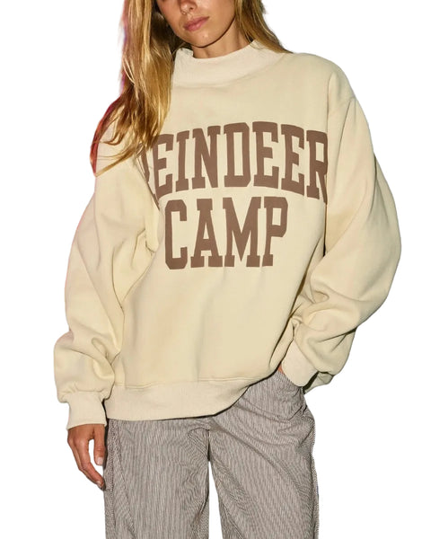 Reindeer Camp Mock-Neck Sweatshirt / Oatmeal