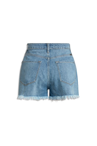 high rise jean shorts // medium wash