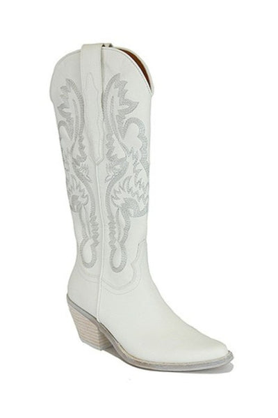 jolene western boot // white