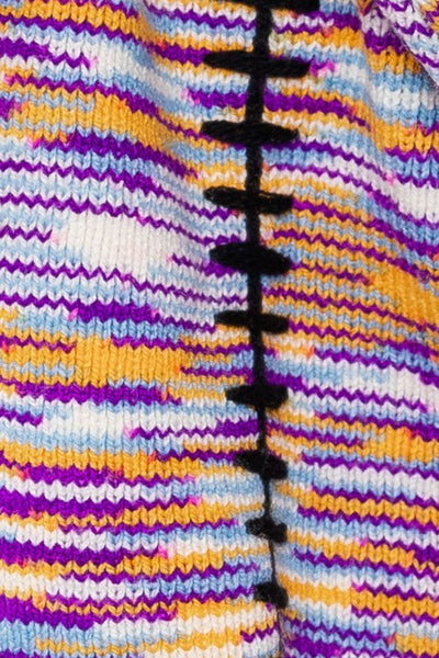 stitch detail knit sweater & skirt set // multi
