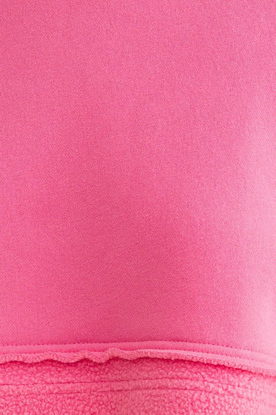 fleece terry cropped pullover // hot pink