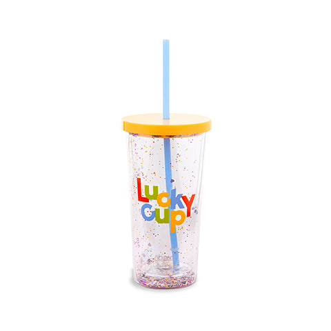 ban.do glitter bomb sip sip tumbler with straw - lucky cup