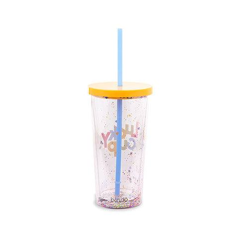 ban.do glitter bomb sip sip tumbler with straw - lucky cup