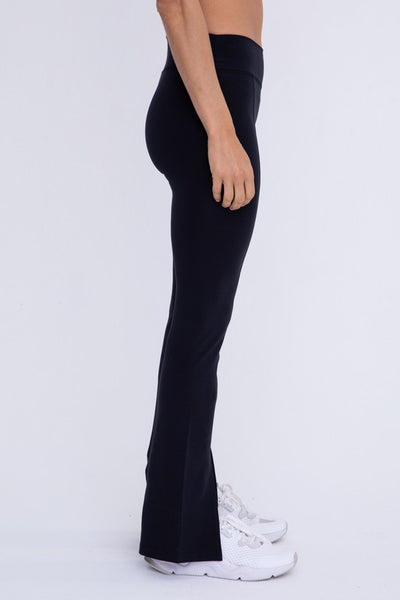 front slit legging flare - black