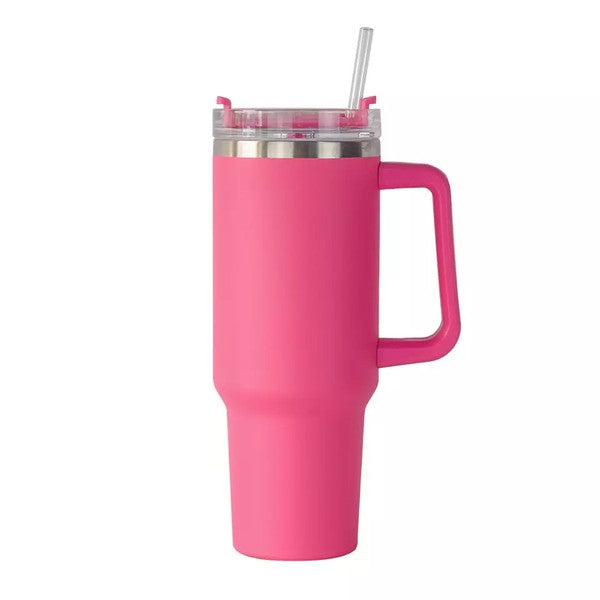 40 oz stainless steel cup with straw