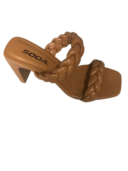 braided strap sandal /camel