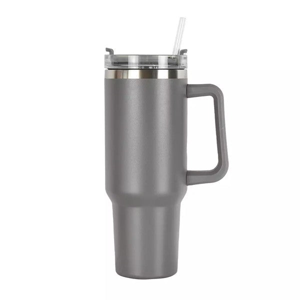 40 oz stainless steel cup with straw