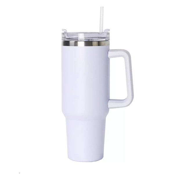 40 oz stainless steel cup with straw